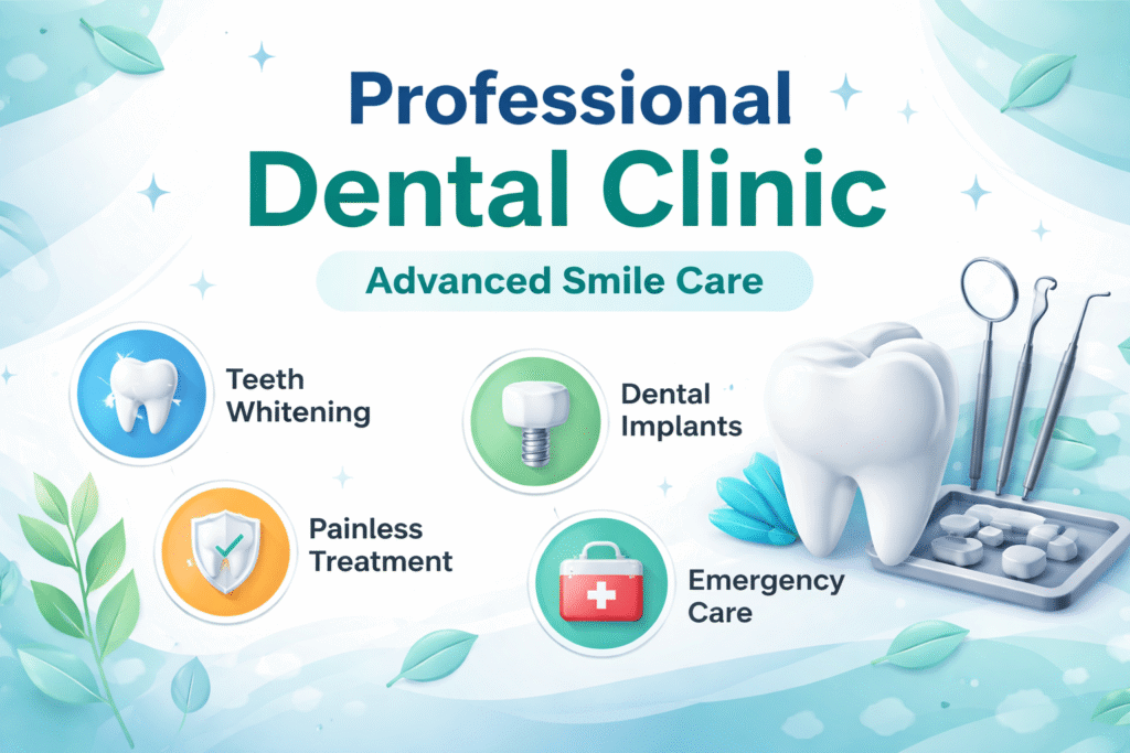 Modern aesthetic dental clinic interior with clean design and calming ambiance