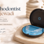 Aesthetic orthodontic treatment setup with clear dental aligners in a modern aligner case for smile correction in Hinjewadi.